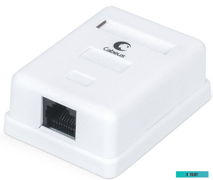 Розетка компьютерная Cabeus RJ-45(8P8C), кат. 6, экранированная, одинарная, внешняя, Dual IDC <WS-8P8C-Cat.6-SH-1>