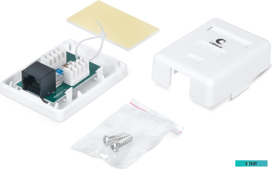 Розетка компьютерная Cabeus RJ-45(8P8C), кат. 6, экранированная, одинарная, внешняя, Dual IDC <WS-8P8C-Cat.6-SH-1>