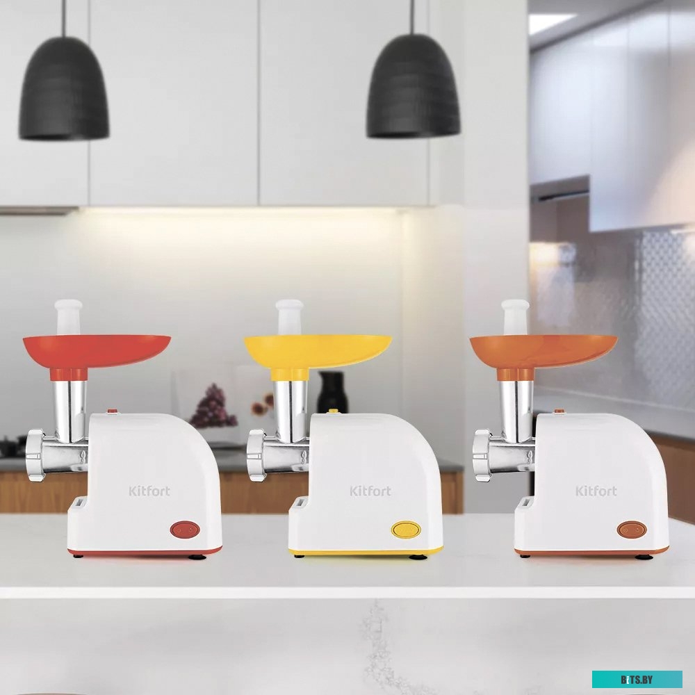 КТ-2113-1 Мясорубка KitFort КТ-2113-1,  белый / оранжевый