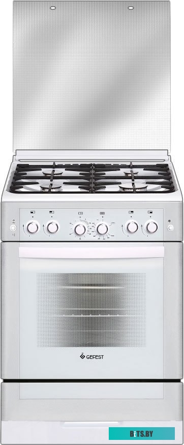 ПГ 6300-02 0040 Газовая плита GEFEST ПГ 6300-02 0040,  газовая духовка,  стеклянная крышка,  чугун, белый