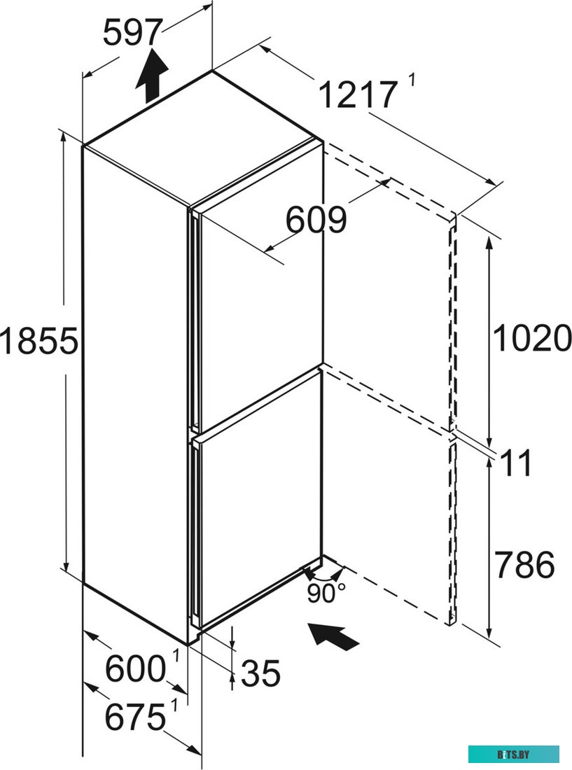 CNd 5204-22 001 Холодильники LIEBHERR/ Pure, EasyFresh, МК NoFrost, 4 контейнера МК, в. 185,5 см, ш. 60 см, улучшенный класс ЭЭ, внутренние ручки, бел
