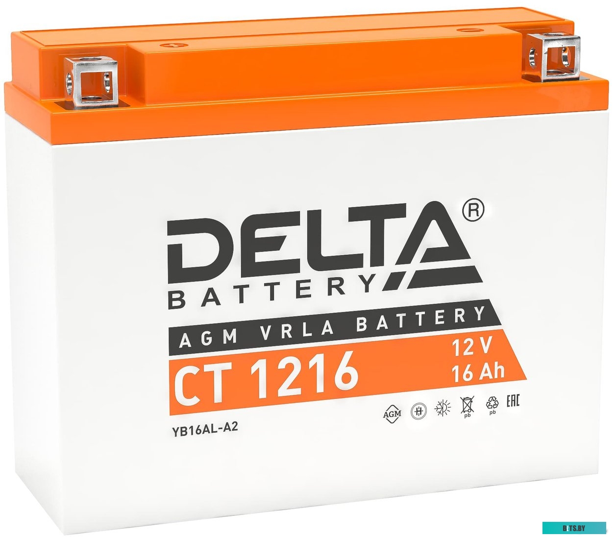 Аккумулятор DELTA CT 1216, 12В 16Ач, 205x70x162 мм
