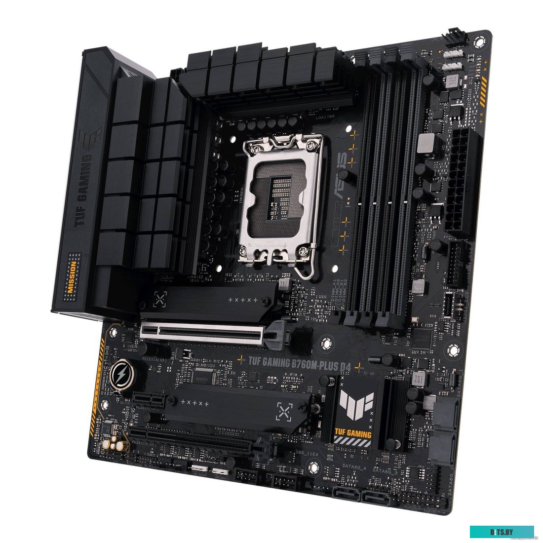 90MB1DI0-M0EAY0 Материнская плата mATX ASUS TUF GAMING B760M-PLUS D4 (LGA1700, B760, 4*DDR4 (5333), 4*SATA 6G RAID, 2*M.2, 3*PCIE, 2.5Glan, HDMI, DP, 