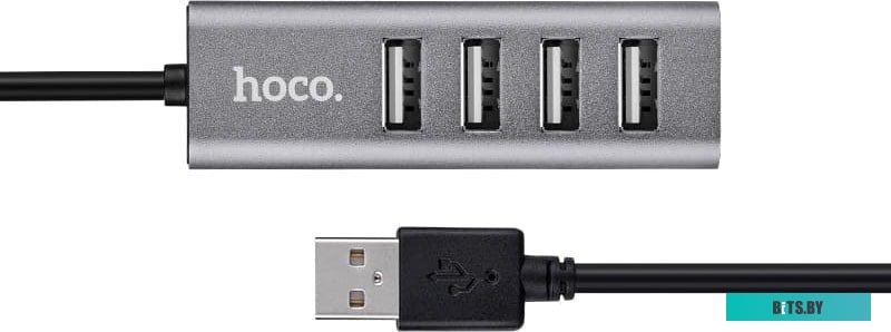 USB-концентратор HOCO HB1, 4 гнезда, серый