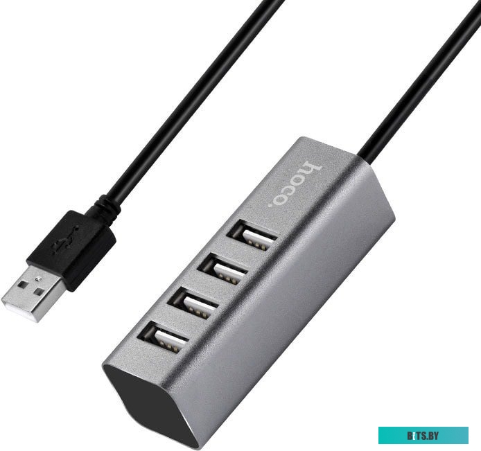 USB-концентратор HOCO HB1, 4 гнезда, серый