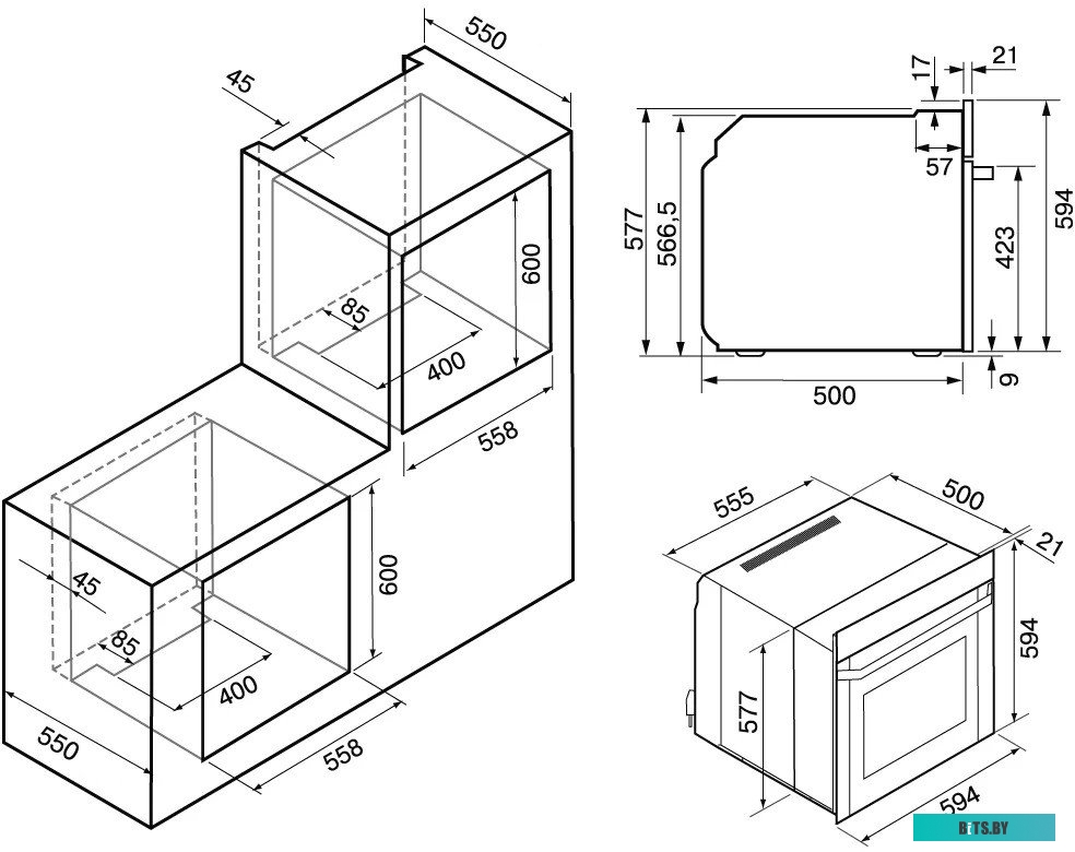 КА-00006173 Духовой шкаф Krona PRONTO 60 S G2,  черный