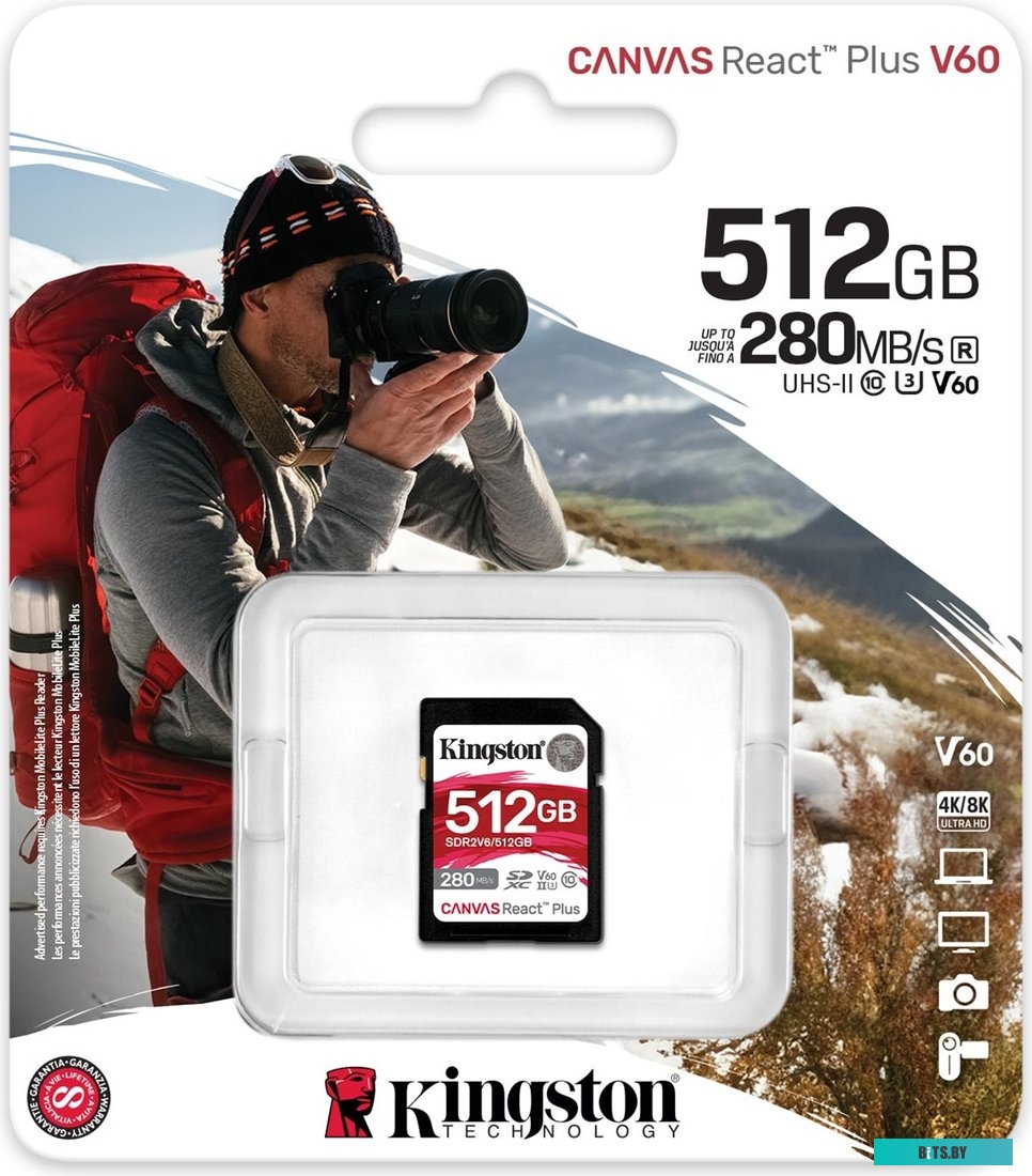 Карта памяти Kingston Canvas React Plus V60 SDR2V6/512GB