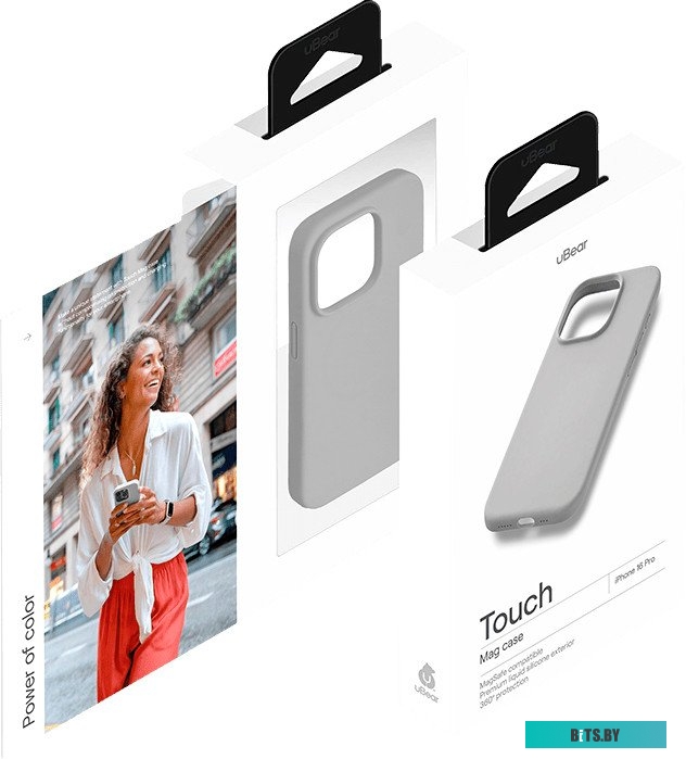 CS408LG63PTH-I24M uBear Touch Mag Case для Apple iPhone 16 Pro (светло-серый)