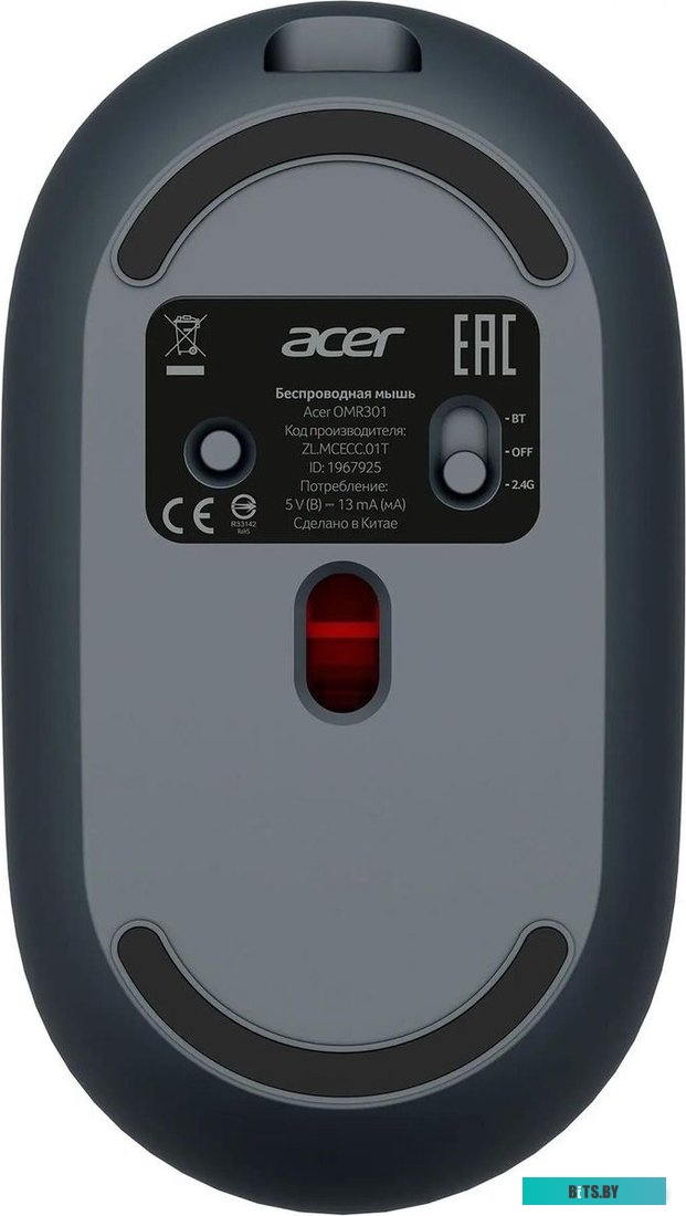 ZL.MCECC.01T Мышь Acer OMR301, оптическая, беспроводная, USB, черный [zl.mcecc.01t]