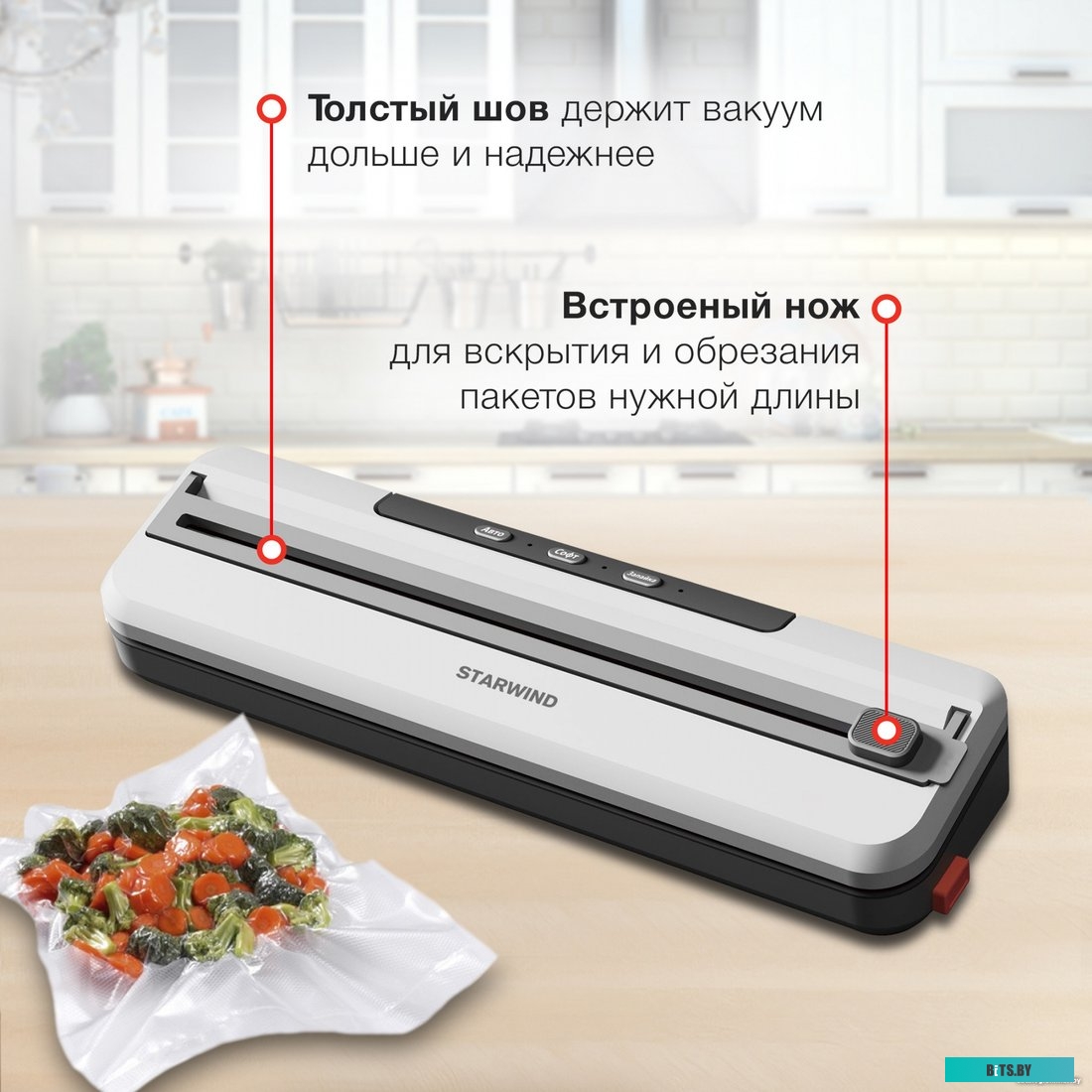 STVA1000 Вакуумный упаковщик StarWind STVA1000, 110Вт, серый