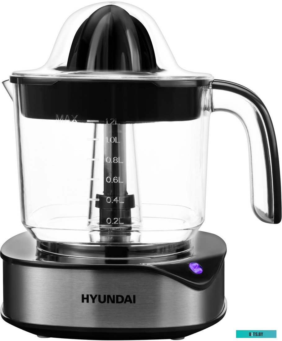 HY-JC4123 Соковыжималка цитрусовая Hyundai HY-JC4123 30Вт рез.сок.:1200мл. черный/нержавеющая сталь