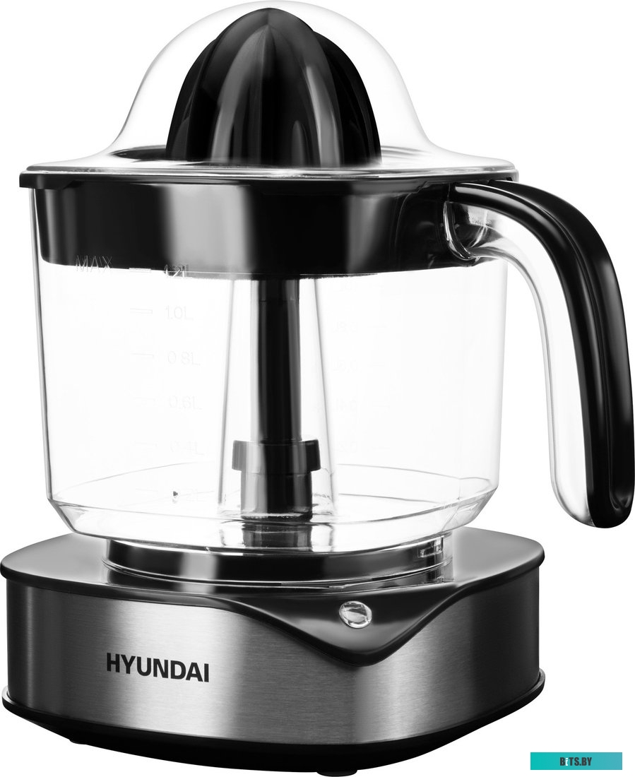 HY-JC4123 Соковыжималка цитрусовая Hyundai HY-JC4123 30Вт рез.сок.:1200мл. черный/нержавеющая сталь