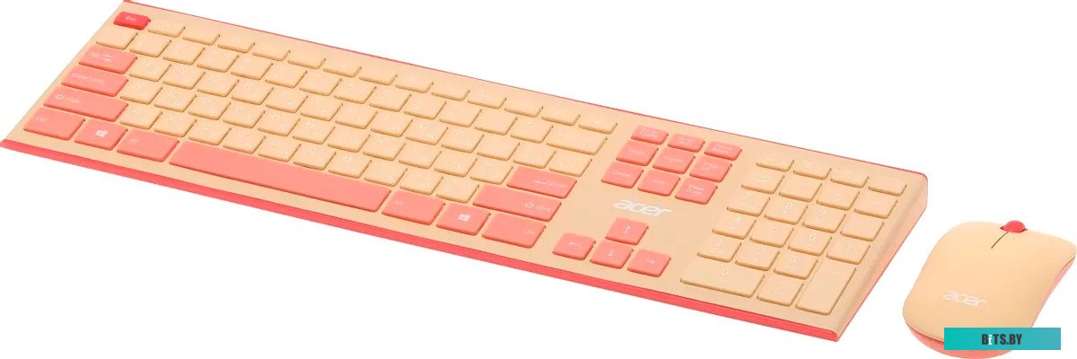 Комплект (клавиатура+мышь) Acer OCC205, USB, беспроводной, бежевый [zl.accee.00f]
