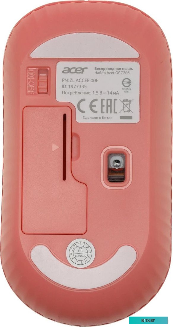 Комплект (клавиатура+мышь) Acer OCC205, USB, беспроводной, бежевый [zl.accee.00f]