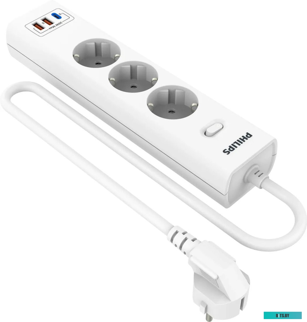 Сетевой фильтр Philips CHP4336WB/51 3м (3 розетки) белый (коробка) CHP4336WB/51