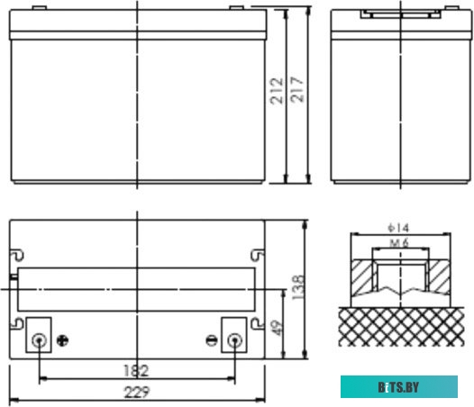 Аккумулятор для ИБП Powerman CA12500/UPS (12В/50 А·ч)