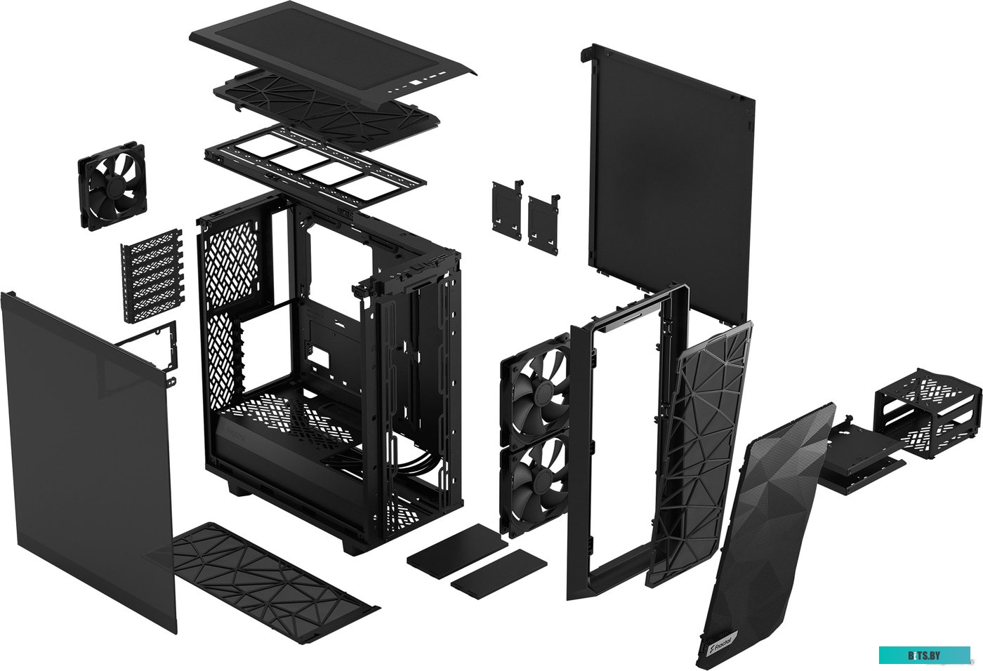 Корпус Fractal Design Meshify 2 Compact Dark Tempered Glass FD-C-MES2C-02