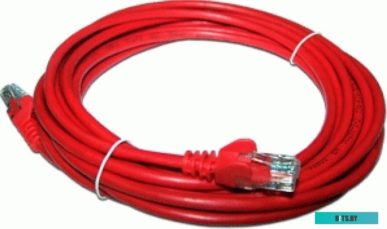 Патч-корд LANMASTER UTP кат.5Е, с заливными колпачками, 3.0 м, красный LAN-45-45-3.0-RD