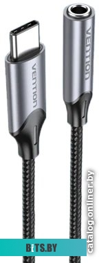 Кабель Vention BGMHA USB Type-C - 3.5 Jack (0.1 м, серый)