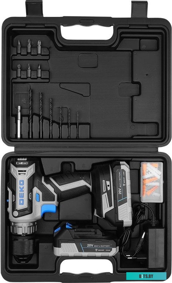 080-1001 6974129108210 Deko DKCD20V PRO 080-1001 (с 2-мя АКБ, кейс, оснастка)