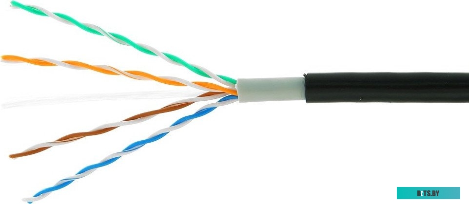 Кабель UTP cat 5E Cablexpert UPC-5051E-4-CU-OUT/100, UTP outdoor 4x2x0.51, медный, кат.5e, однож., 100м, box, черный UPC-5051E-4-CU-OUT/100