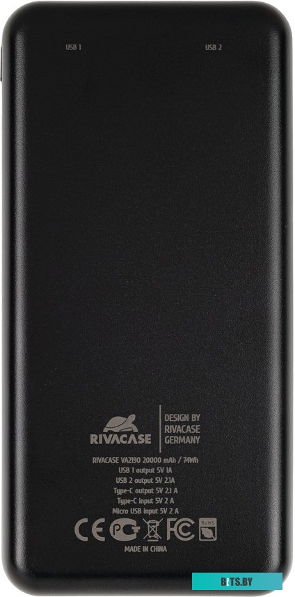 Портативное зарядное устройство Rivacase VA2190 20000mAh (черный)
