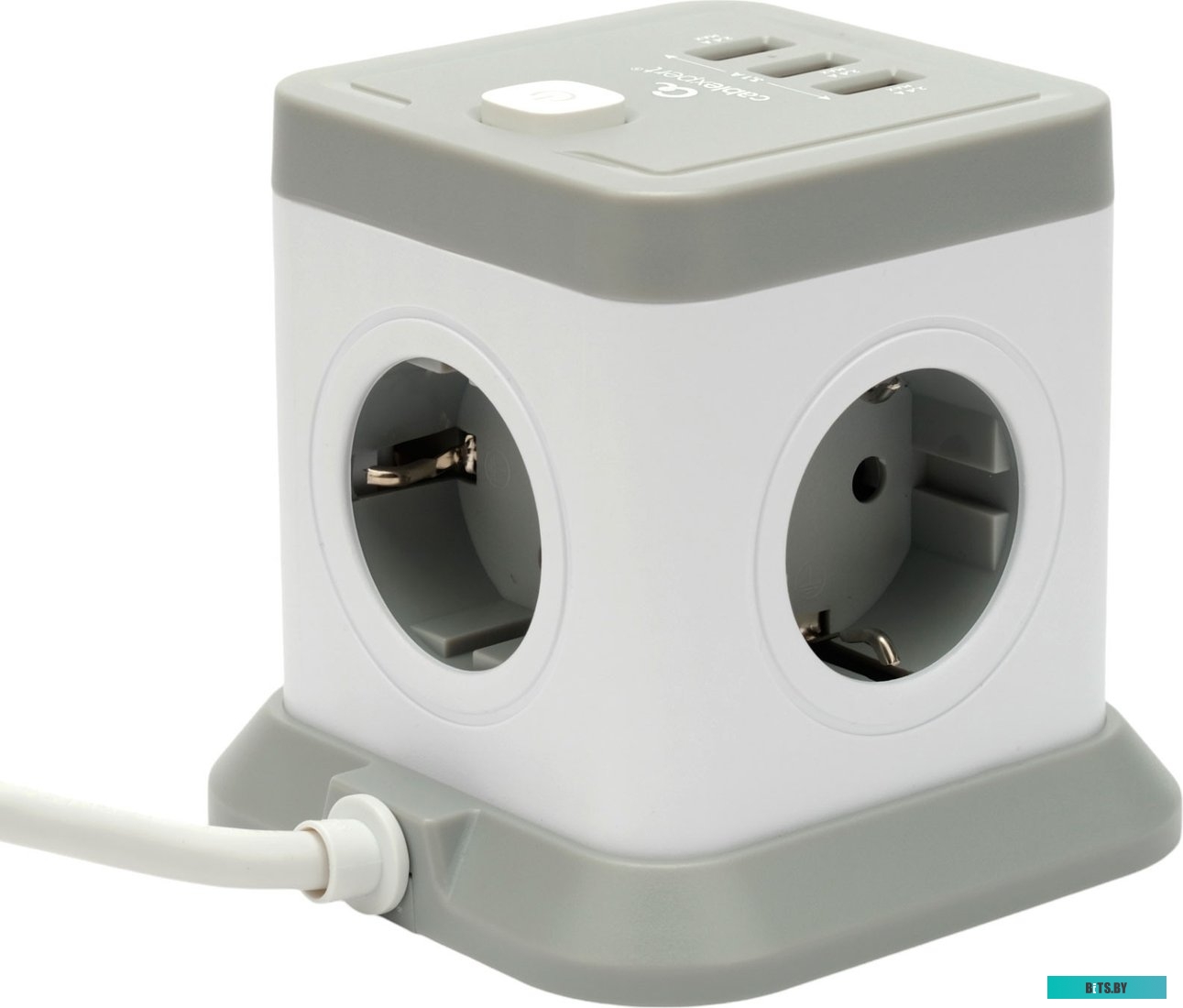 Сетевой фильтр Cablexpert TWR-4-U3-W-3 Tower 4р, 10А, 3xUSB, 3.1А, 3м, ур.защиты 2+, белый, коробка TWR-4-U3-W-3