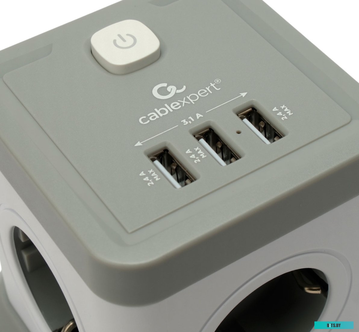 Сетевой фильтр Cablexpert TWR-4-U3-W-3 Tower 4р, 10А, 3xUSB, 3.1А, 3м, ур.защиты 2+, белый, коробка TWR-4-U3-W-3