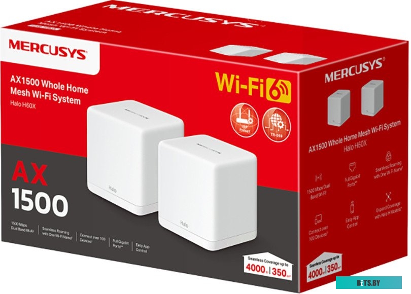 Бесшовный Mesh роутер MERCUSYS Halo H60X 2-pack