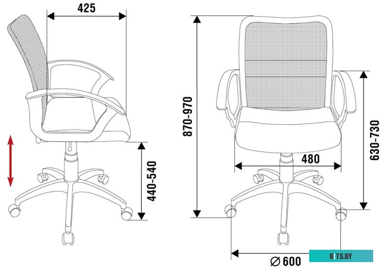 Офисное кресло (Стул) Бюрократ CH-590 (черный) <CH-590/BLACK>