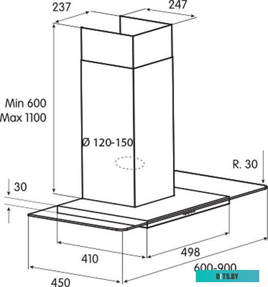 PRF0004043A Вытяжка каминная Jet Air Molly P 60 INX,  серебристый,  кнопочное управление [prf0004043a]