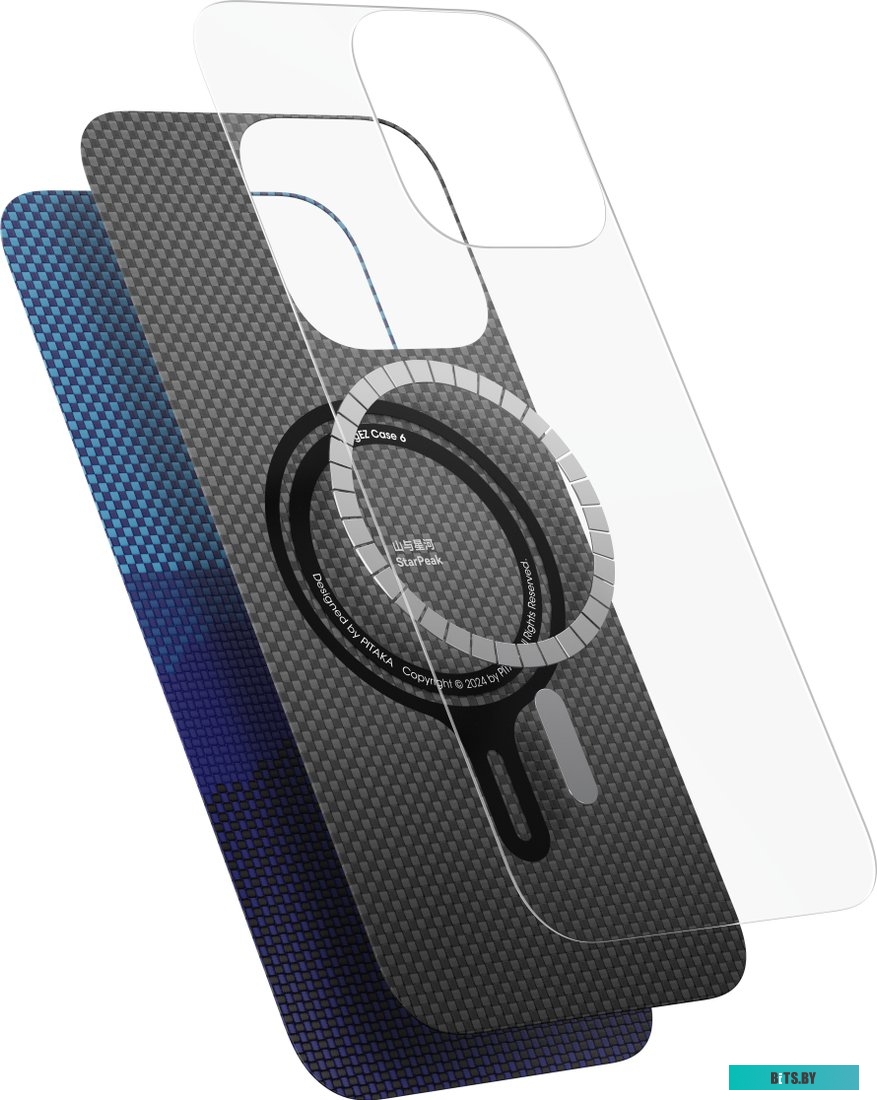 KI1601OTH Pitaka StarPeak Tactile Woven для iPhone 16 (темно-синий)
