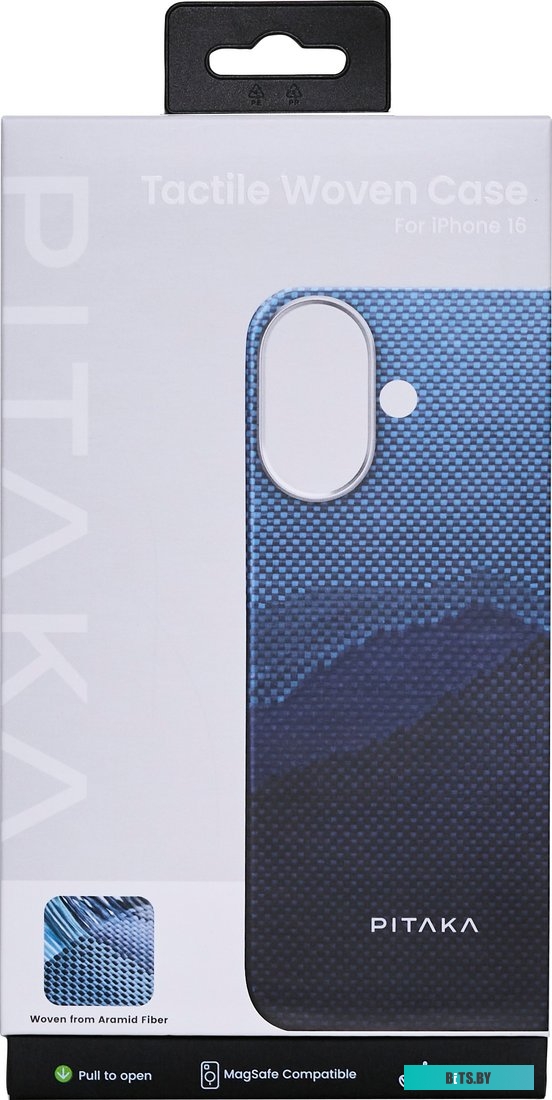 KI1601OTH Pitaka StarPeak Tactile Woven для iPhone 16 (темно-синий)
