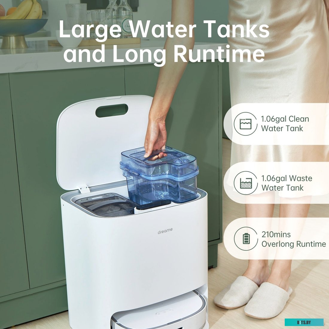 RLS5C Робот-пылесос DREAME W10, 65Вт, белый/белый [rls5c]