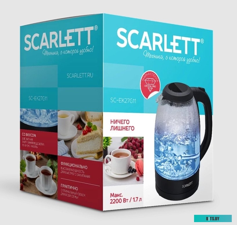 SC-EK27G11 Чайник электрический Scarlett SC-EK27G11, 2200Вт, черный