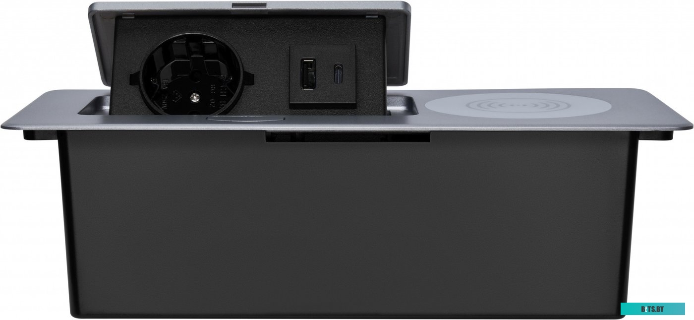 Розетка Cactus CS-SOCKET-USBA/C-WLESS для столешницы серебристый
