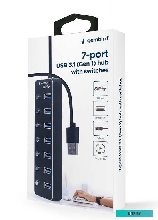 USB-хаб Gembird UHB-U3P7P-01