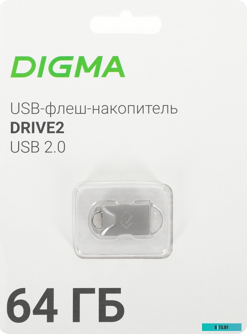 DGFUM064A30SR Флешка USB Digma DRIVE3 64ГБ, USB3.0, серебристый [dgfum064a30sr]