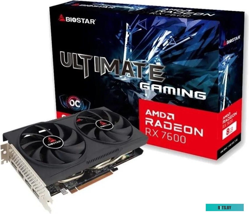Видеокарта Biostar AMD  Radeon RX 7600 VA76S6RM81 RX7600 OC 8ГБ GDDR6, OC,  Ret VA76S6RM81
