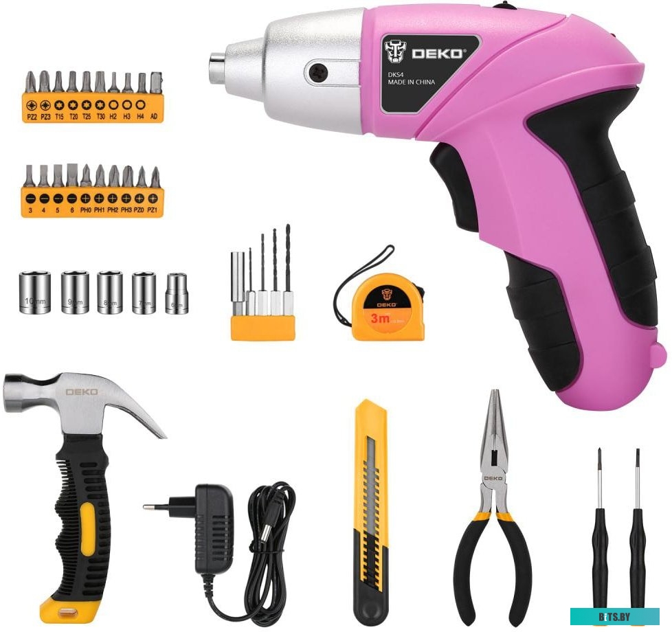 Электроотвертка Deko DKS4 SET 36 063-4109 (с 1-им АКБ, набор оснастки)