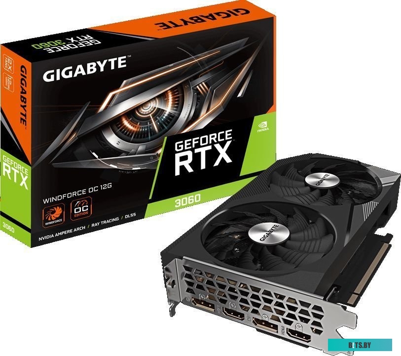 Видеокарта Gigabyte GeForce RTX 3060 Windforce 12G GV-N3060WF2-12GD 2.0