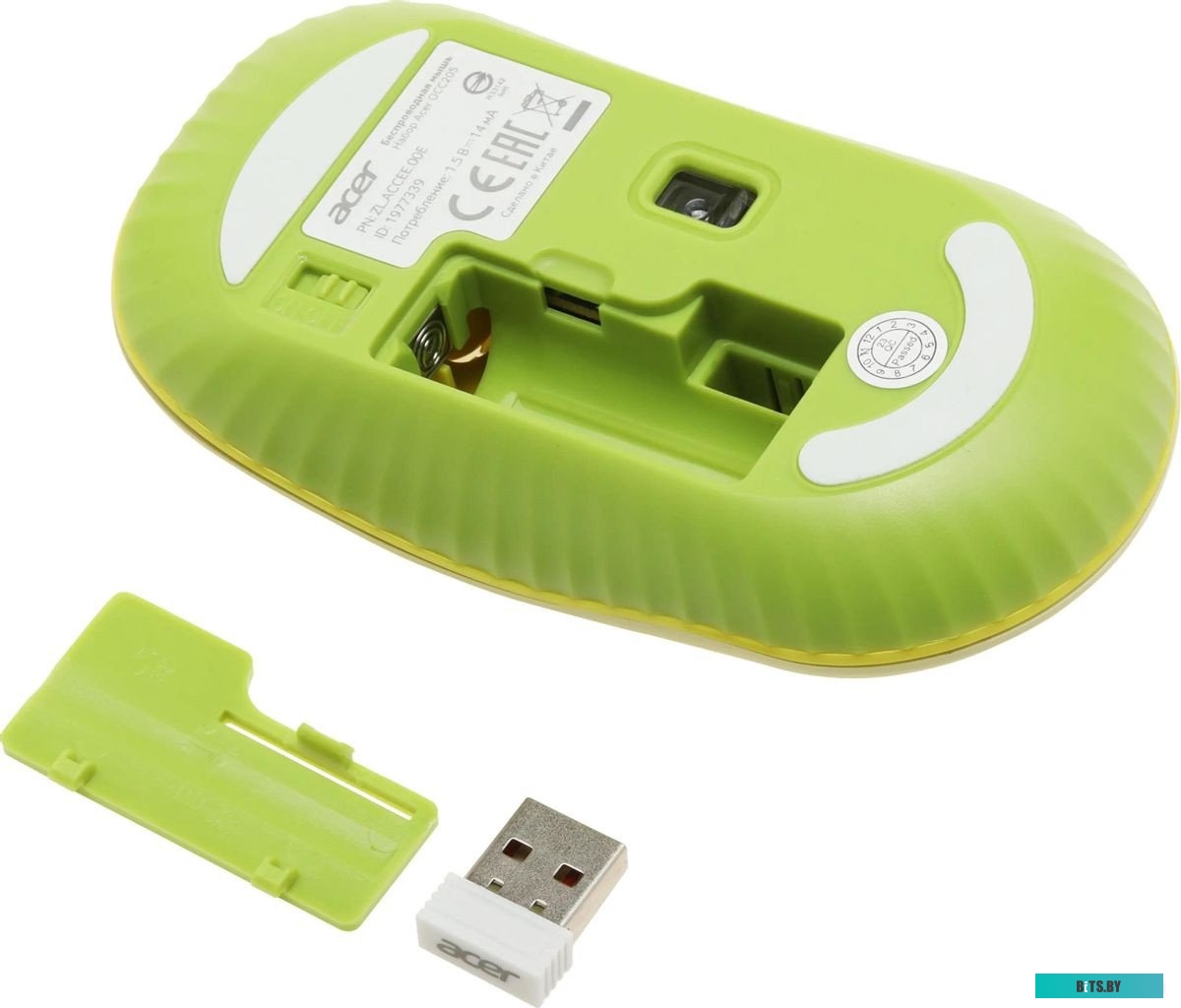 Комплект (клавиатура+мышь) Acer OCC205, USB, беспроводной, зеленый [zl.accee.00e]