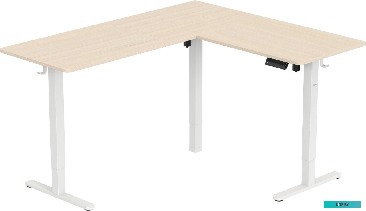 Стол для компьютера Cactus угловой подъёмный столешница МДФ белый дуб каркас белый 140x72x60см (CS-EDXL-WWD) CS-EDXL-WWD