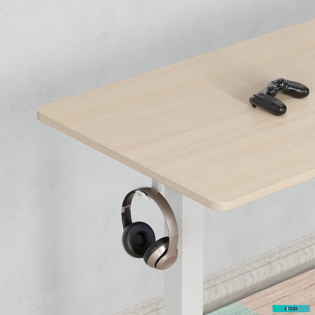 Стол для компьютера Cactus угловой подъёмный столешница МДФ белый дуб каркас белый 140x72x60см (CS-EDXL-WWD) CS-EDXL-WWD