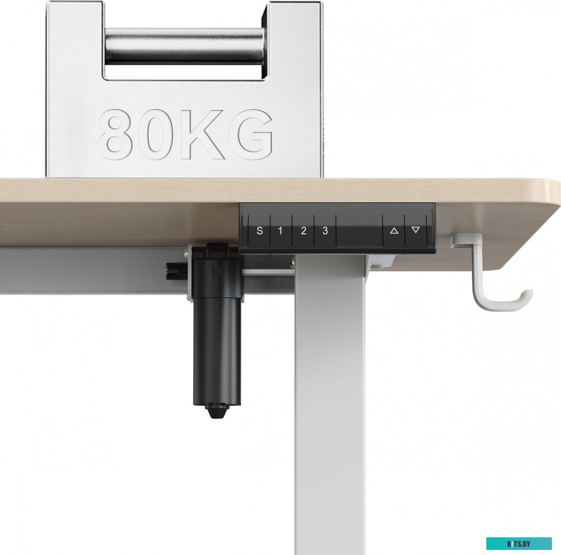 Стол для компьютера Cactus угловой подъёмный столешница МДФ белый дуб каркас белый 140x72x60см (CS-EDXL-WWD) CS-EDXL-WWD