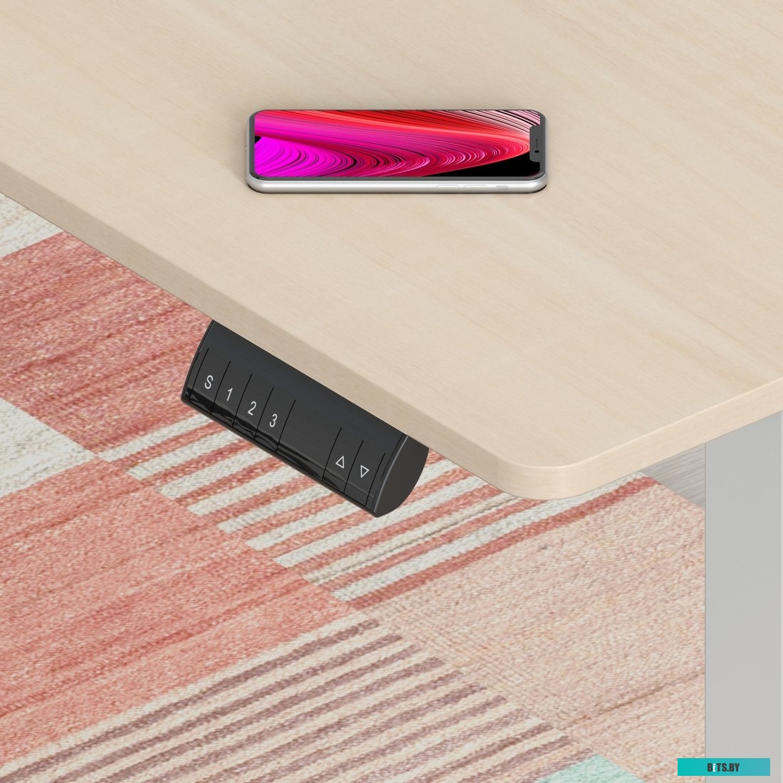 Стол для компьютера Cactus угловой подъёмный столешница МДФ белый дуб каркас белый 140x72x60см (CS-EDXL-WWD) CS-EDXL-WWD