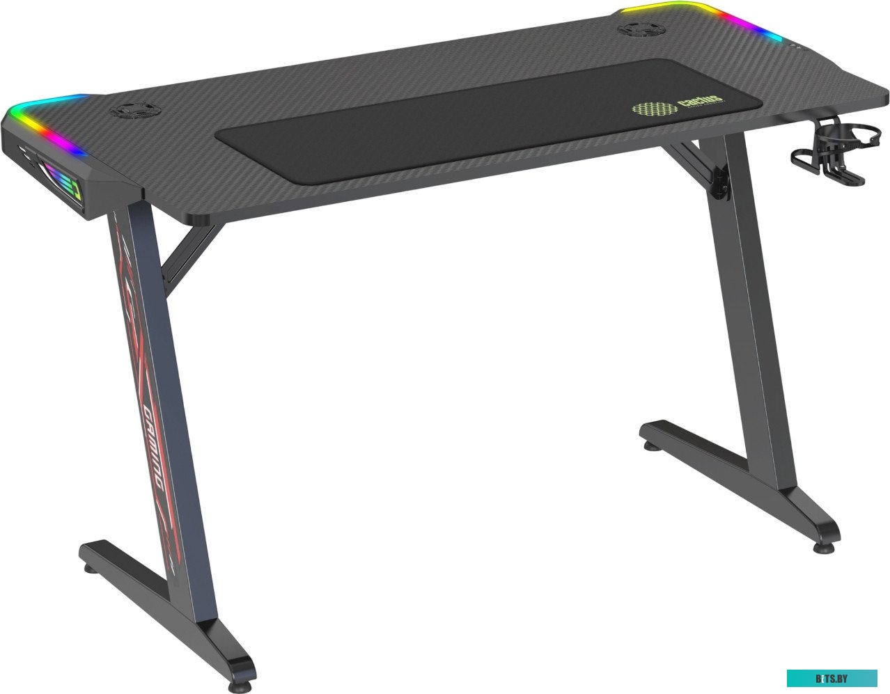 Стол игровой Cactus CS-GTZ-BK-RGB столешница ДСП черный каркас черный CS-GTZ-BK-RGB