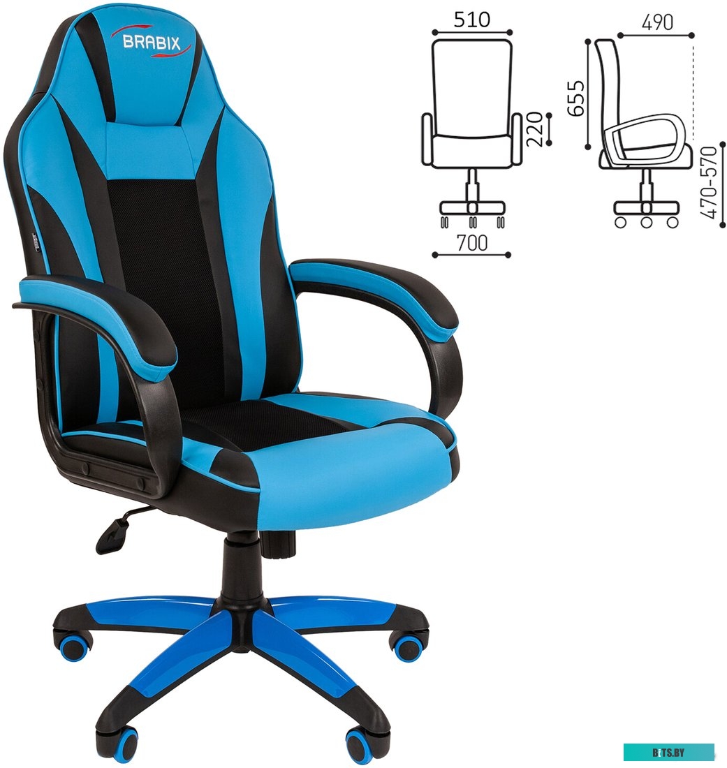 Офисное кресло (Стул) Brabix Tanto GM-171 (черный/голубой) <532575>