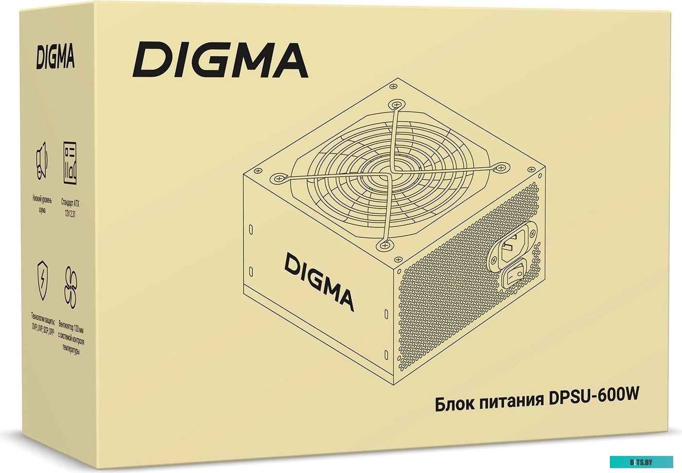 Блок питания Digma DPSU-600W, 600Вт, 120мм, черный, retail