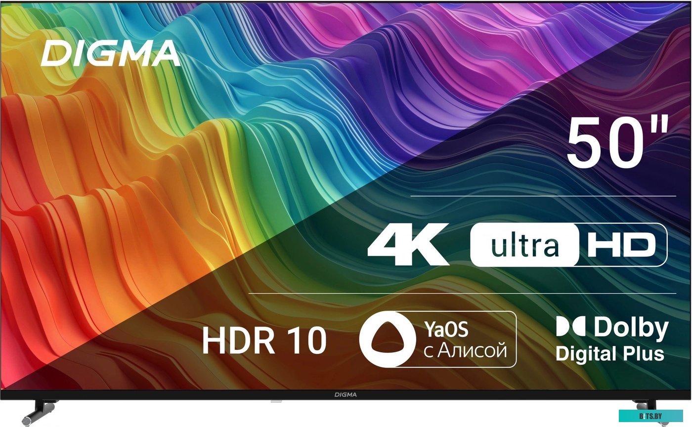 Телевизор Digma DM-LED50UBB33, 4K Ultra HD, черный